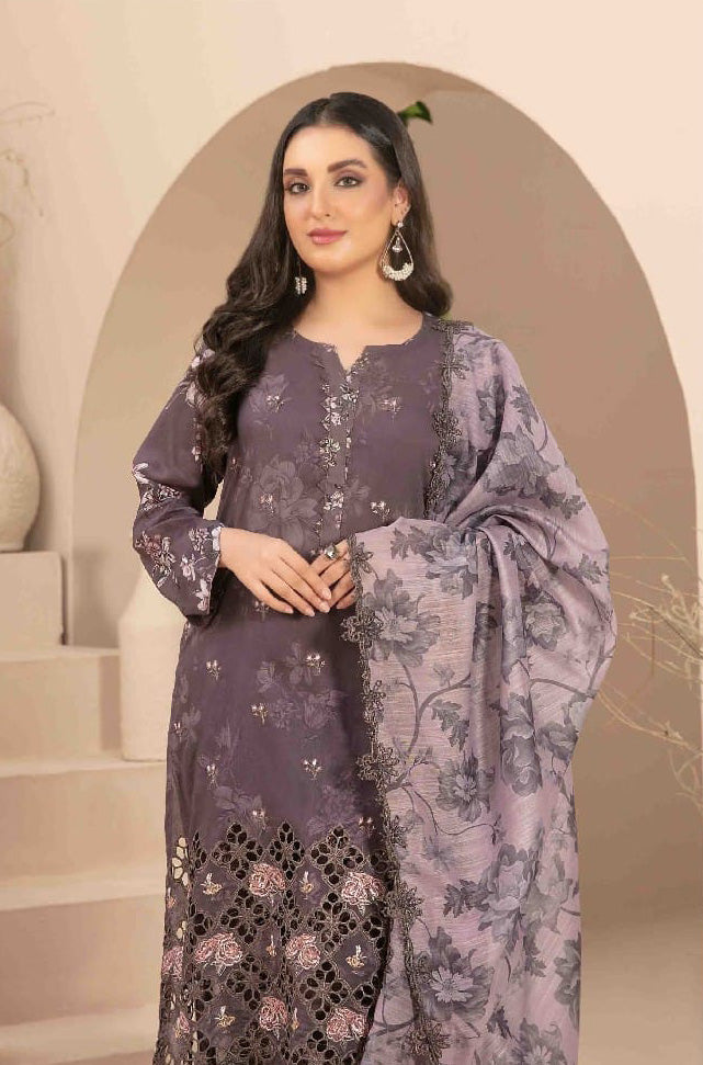 LIQA Embroidered Digital Printed Lawn 3 PC Stitched