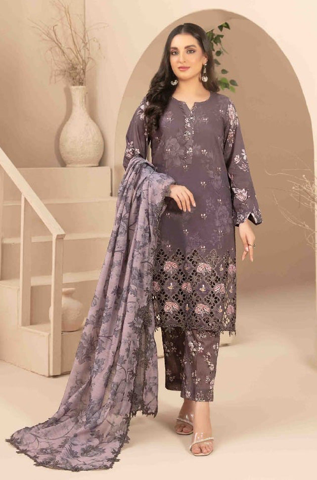 LIQA Embroidered Digital Printed Lawn 3 PC Stitched