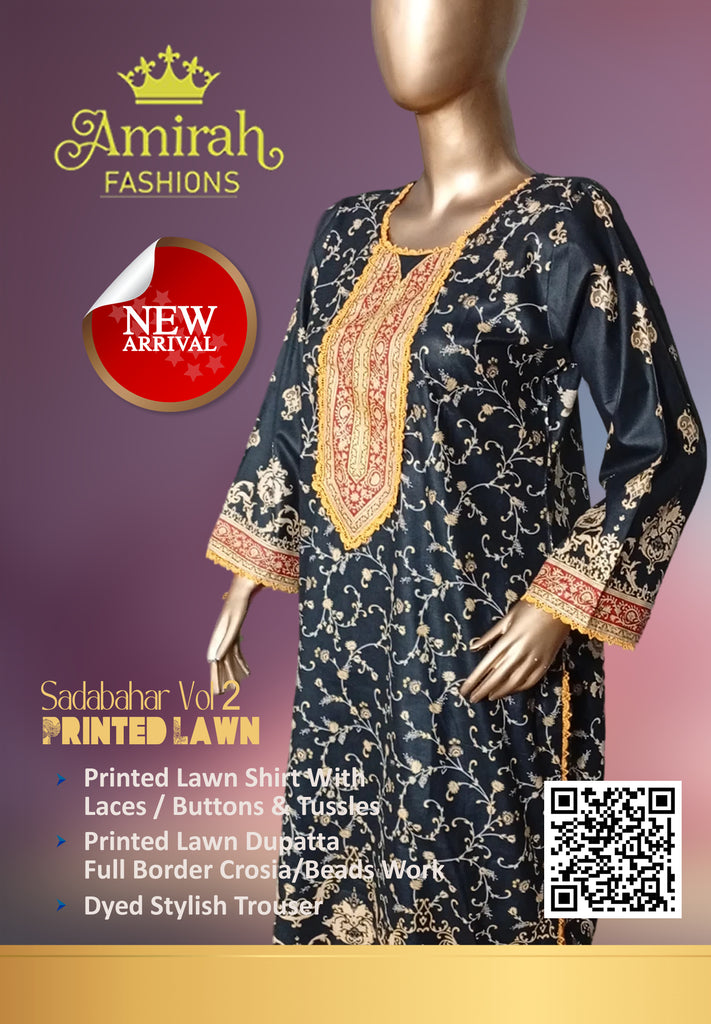 Printed Lawn 3 PCS Stitched Suits